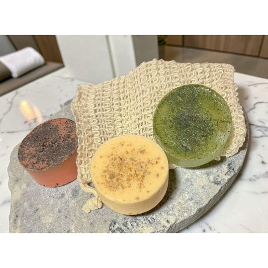 Reusable Sisal Fiber Exfoliating Soap Bar Pouches set of 3
