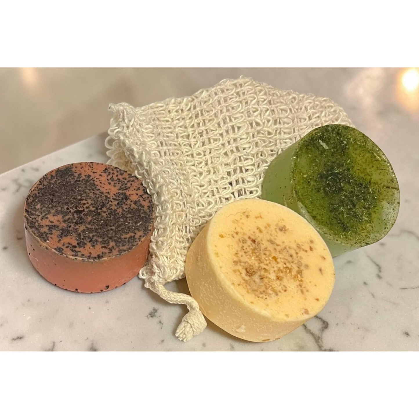 Reusable Sisal Fiber Exfoliating Soap Bar Pouches set of 3